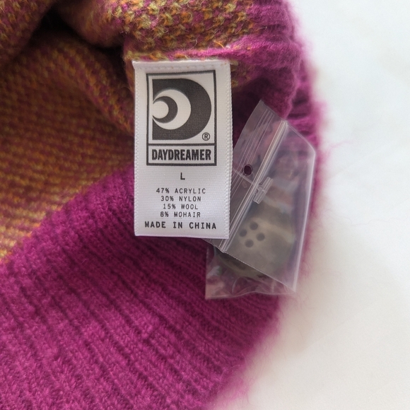 Daydreamer Purple and Orange Argyle Cardigan - Picture 7 of 10